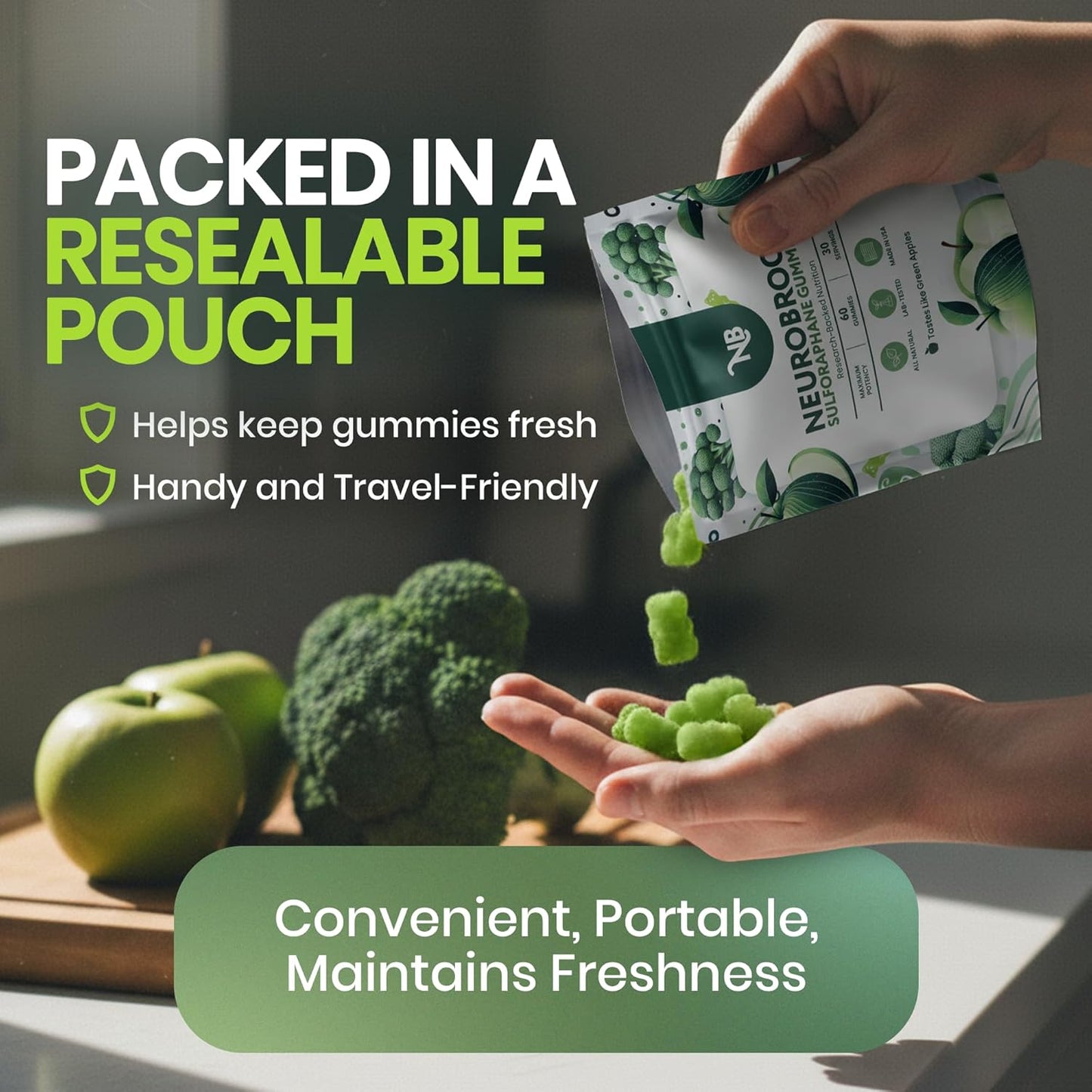 NeuroBrocc Sulforaphane Supplement Gummies- 60 Gummy Bears