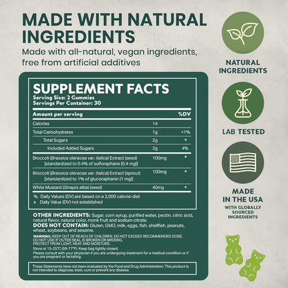 NeuroBrocc Sulforaphane Supplement Gummies- 60 Gummy Bears